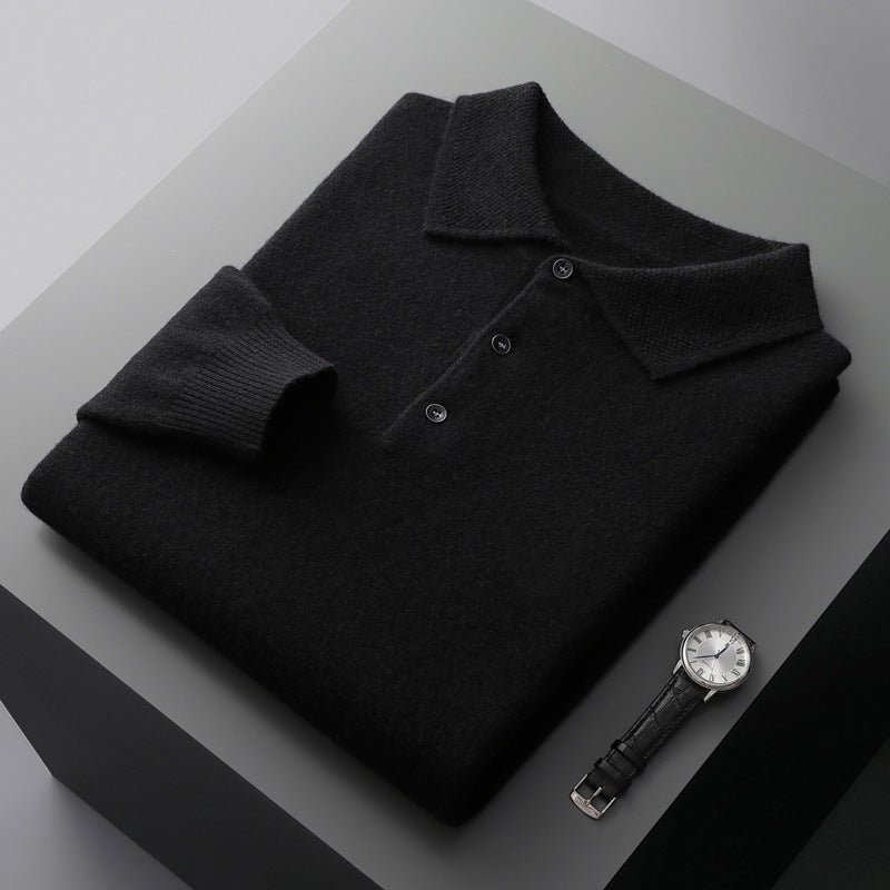 Corvanni – Men’s Cashmere Long Sleeve Polo