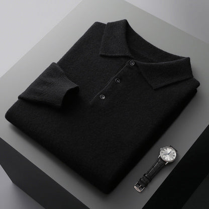 Corvanni – Men’s Cashmere Long Sleeve Polo