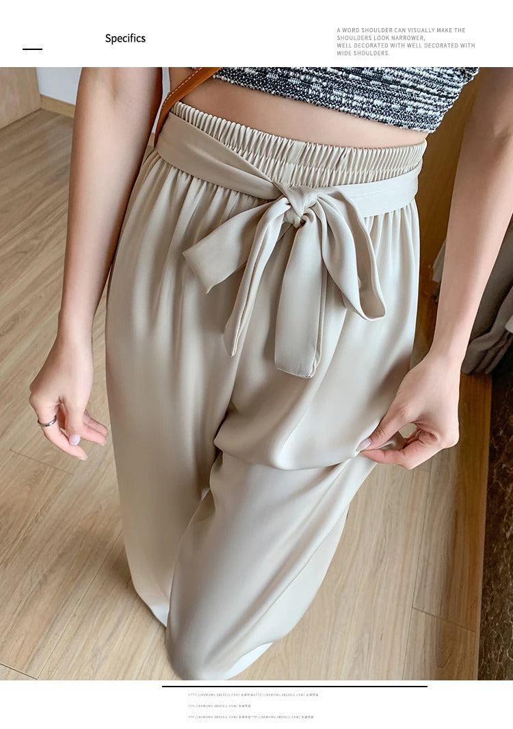 Silksommar® Collection - High-Waist & Loose-Fit Ultra Comfy Ice Silk Satin Trousers