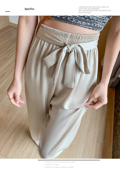 Silksommar® Collection - High-Waist & Loose-Fit Ultra Comfy Ice Silk Satin Trousers