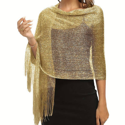 Shoshana - Elegant Decorative Shawl Lace Tassel With Metallic Scarves