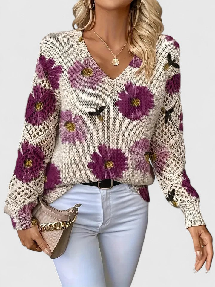 Marisavina - Pull Bloem Vintage Elegant