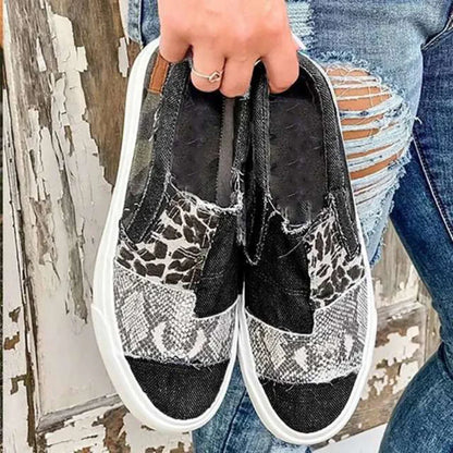 Lässige Segeltuchschuhe mit Leopardenmuster - Logan