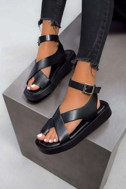 Sandales gladiateur à semelle épaisse premium élégantes femmes – Chaussures d’été durables confortables et de soutien