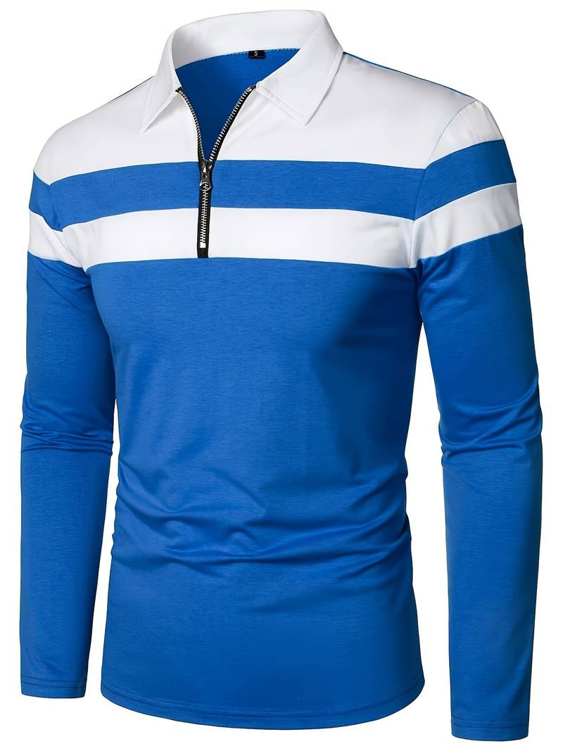 Harrison – Long-Sleeved Polo Shirt with Zipper | Men's Stylish Casual Polo Shirt