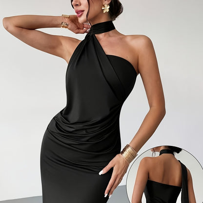 NOIRE™ – Minimalist Halter Bodycon Dress
