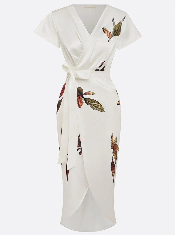 Damen Elegantes Kleid mit Blumenmuster | Midi