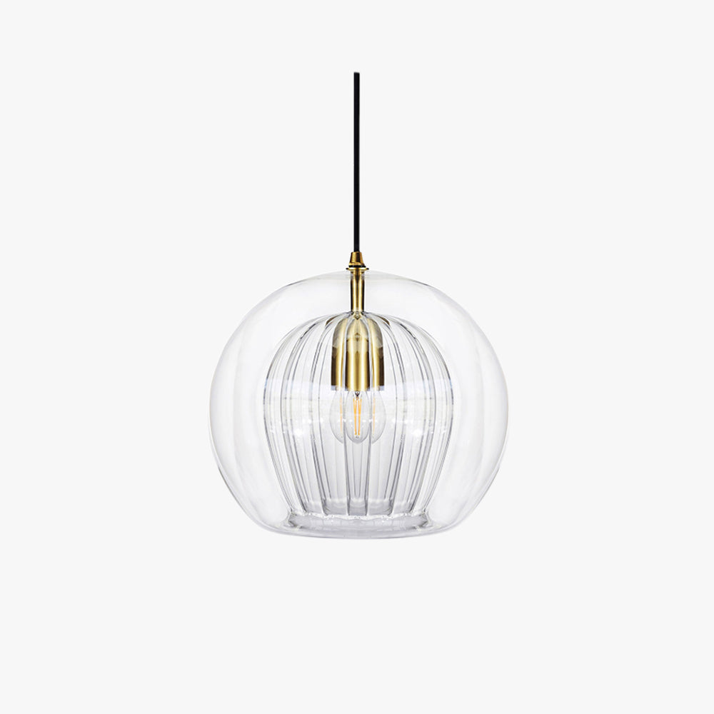 Lyrisse - Glas Kugel Pendelleuchte Klar und Amber