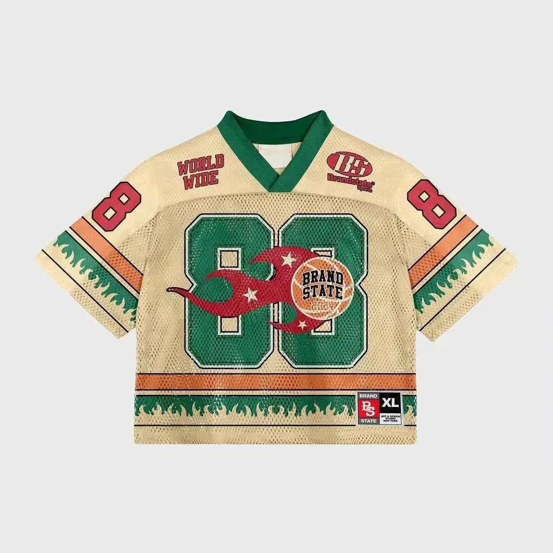 Unisex Mesh Football Jersey with Graphic Print