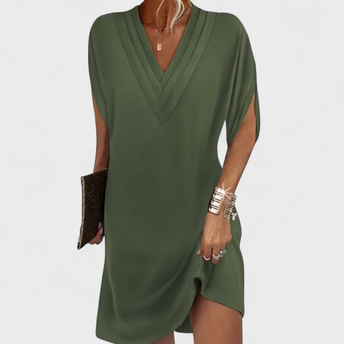 Helena - Vestido elegante con mangas abiertas