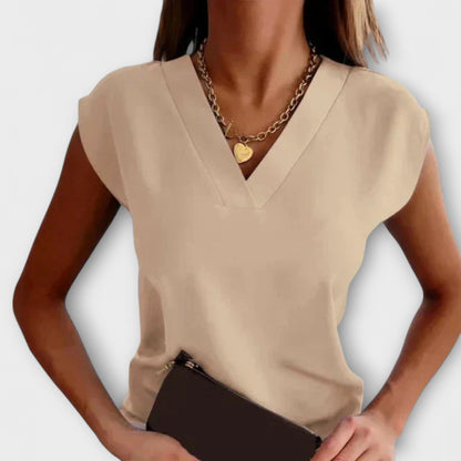 Camisola Verão com Decote em V e Mangas Largas para Mulheres