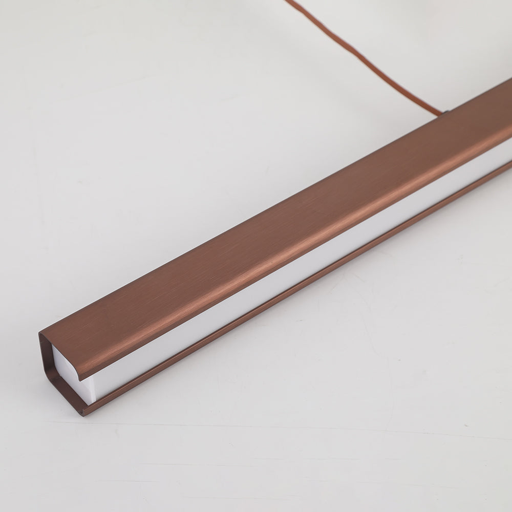 Hanglamp Rechthoekig LED Dimbaar Zwart Bruin Metaal Acryl Eettafel Woonkamer 80-150cm | Restfield