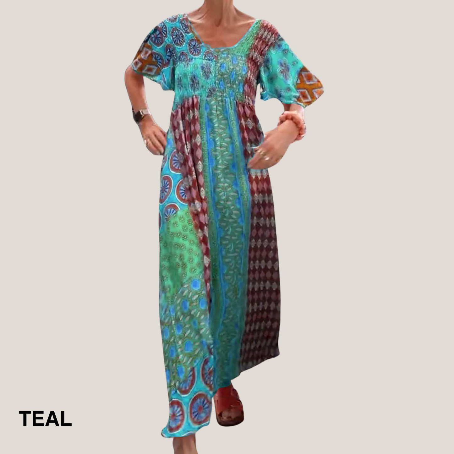 Elegant Paisley Midi Dress
