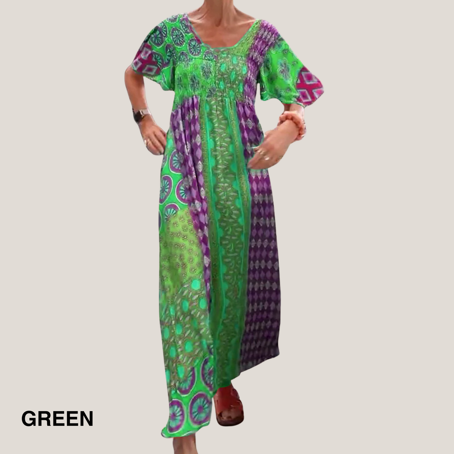 Elegant Paisley Midi Dress