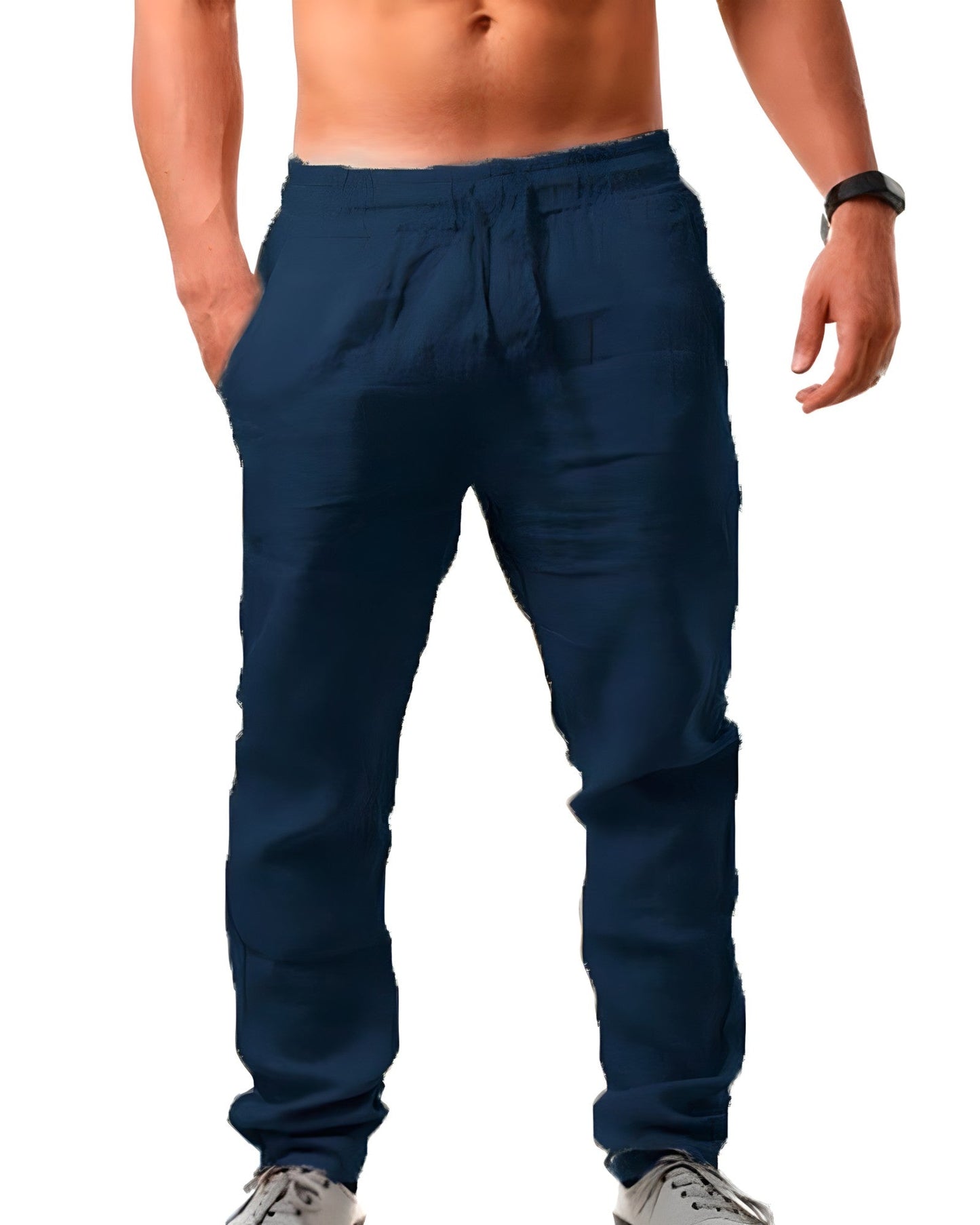 Harlan | Men’s Linen Trousers Breathable Relaxed Fit Casual Summer Wear | Lightweight Comfortable Men’s Trousers