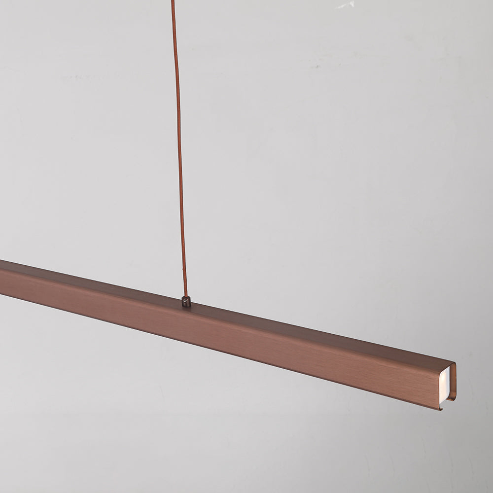 Hanglamp Rechthoekig LED Dimbaar Zwart Bruin Metaal Acryl Eettafel Woonkamer 80-150cm | Restfield