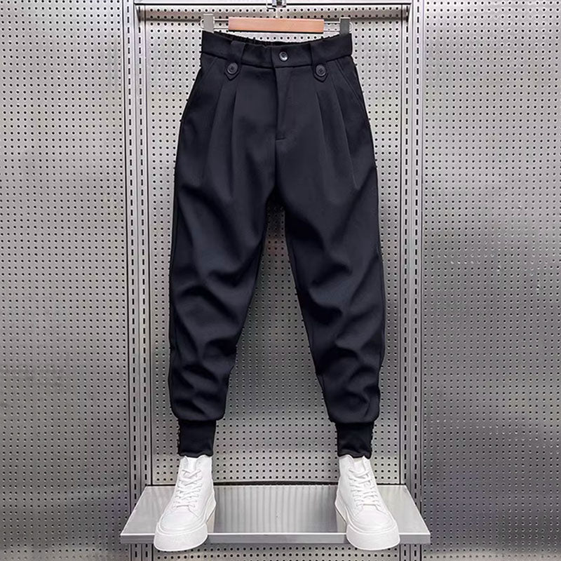 Wynter | Zwarte geplooide harembroek voor heren, joggingbroek met relaxte pasvorm