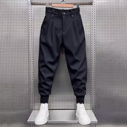 Wynter | Zwarte geplooide harembroek voor heren, joggingbroek met relaxte pasvorm