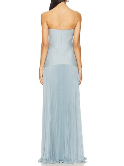 Long Off-Shoulder Dress with Elegant Solid Stitching