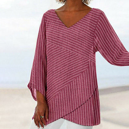 Ella™ Top w Paski Drapowane