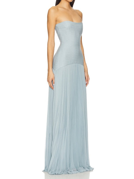 Long Off-Shoulder Dress with Elegant Solid Stitching
