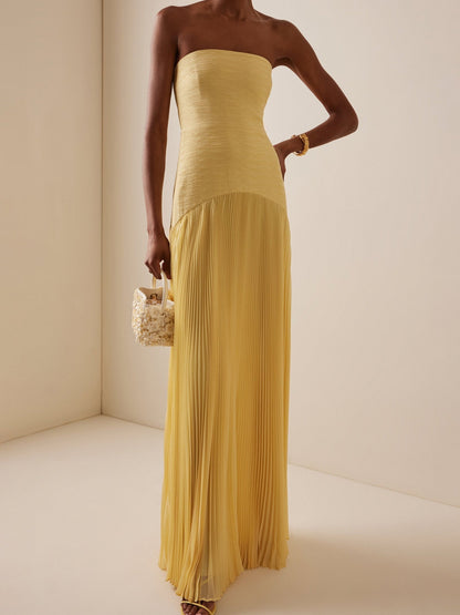 Long Off-Shoulder Dress with Elegant Solid Stitching