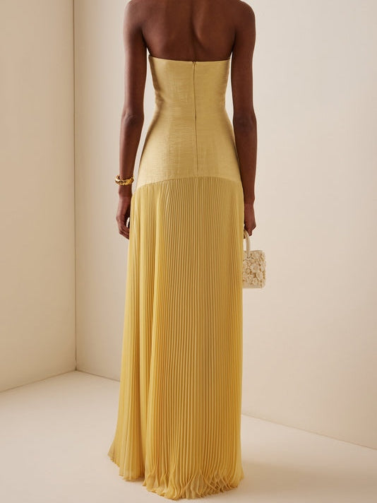 Long Off-Shoulder Dress with Elegant Solid Stitching