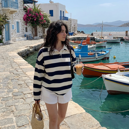 Ήρα – Ριγέ άνετο πουλόβερ