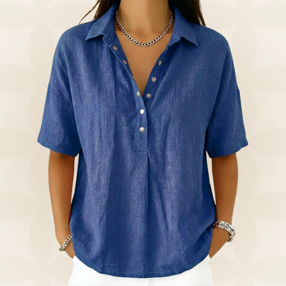 Sonja - Bluse mit Kragen und Knopfdetails