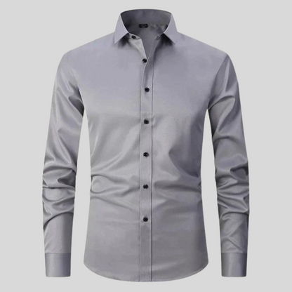 Men's Silk Stretch Slim Fit Formal Business Dress Shirt