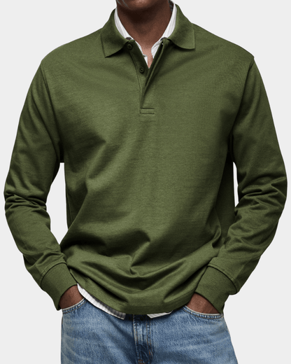 Van Delft Mode® | Comfortabele lente polo met lange mouw