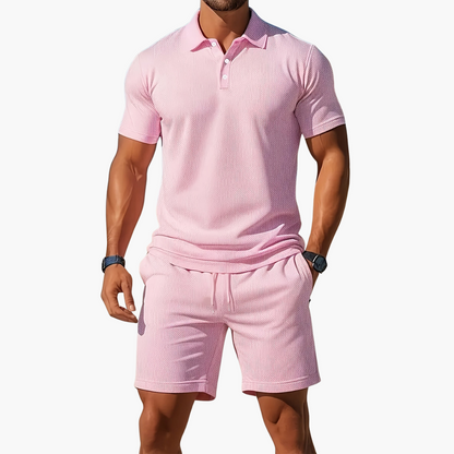Louis – Ensemble polo à manches courtes et short à taille à cordon homme