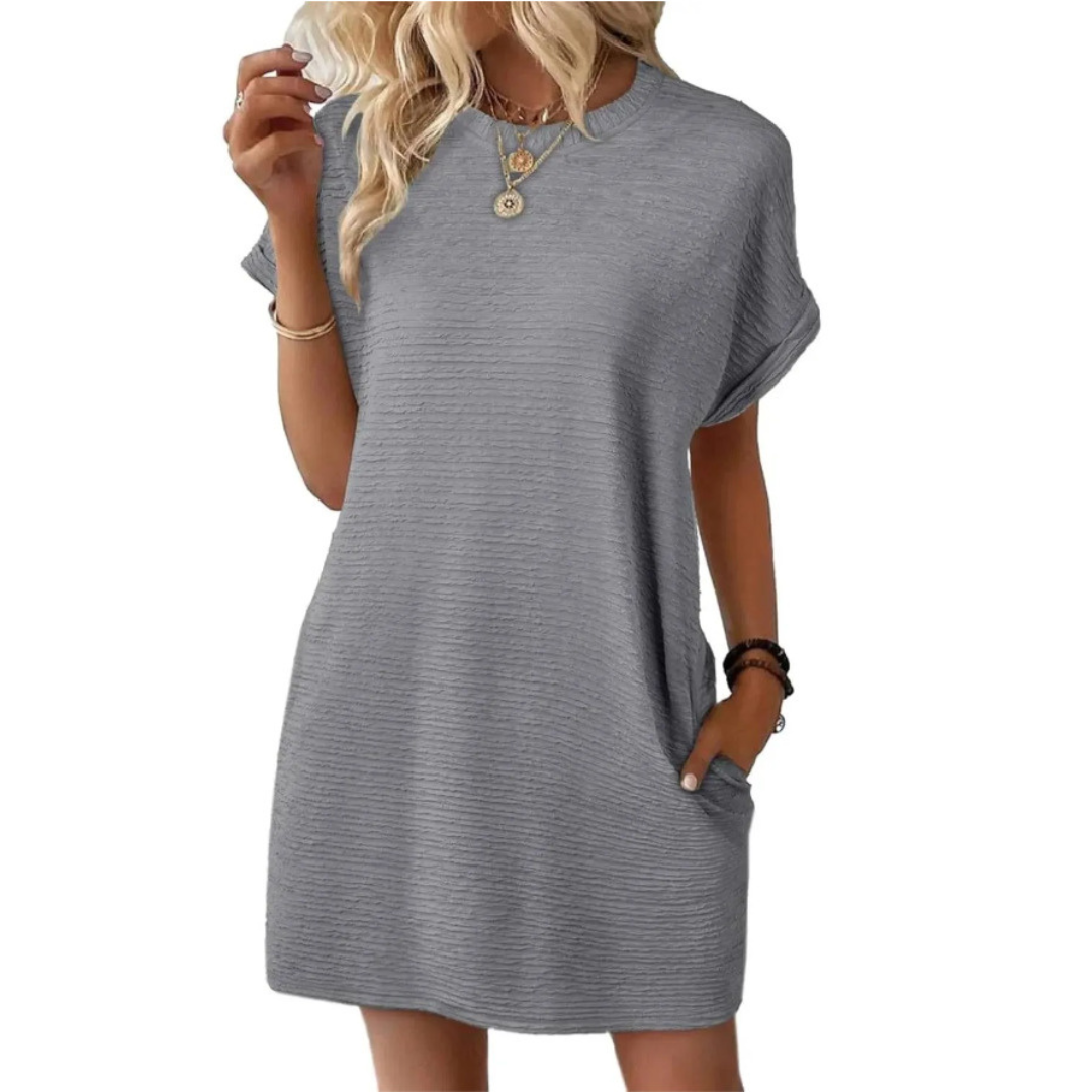Women's Crew Neck Short Sleeve T-Shirt Mini Dress