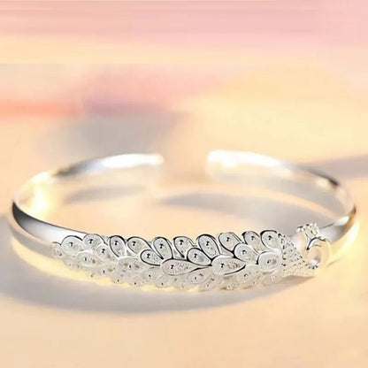 925 Sterling Ezüst Páva Charm Karkötő