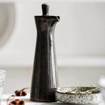 Stijlvolle Keramische Olie Dispenser met Druppelvrije Tuit voor Keuken en Tafel