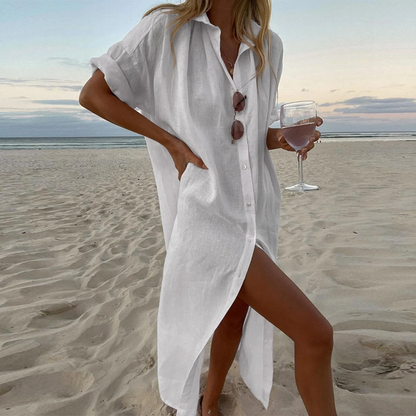 Zoya Women’s Oversized Shirt Dress – Elegant Comfortable Chic Casual Style