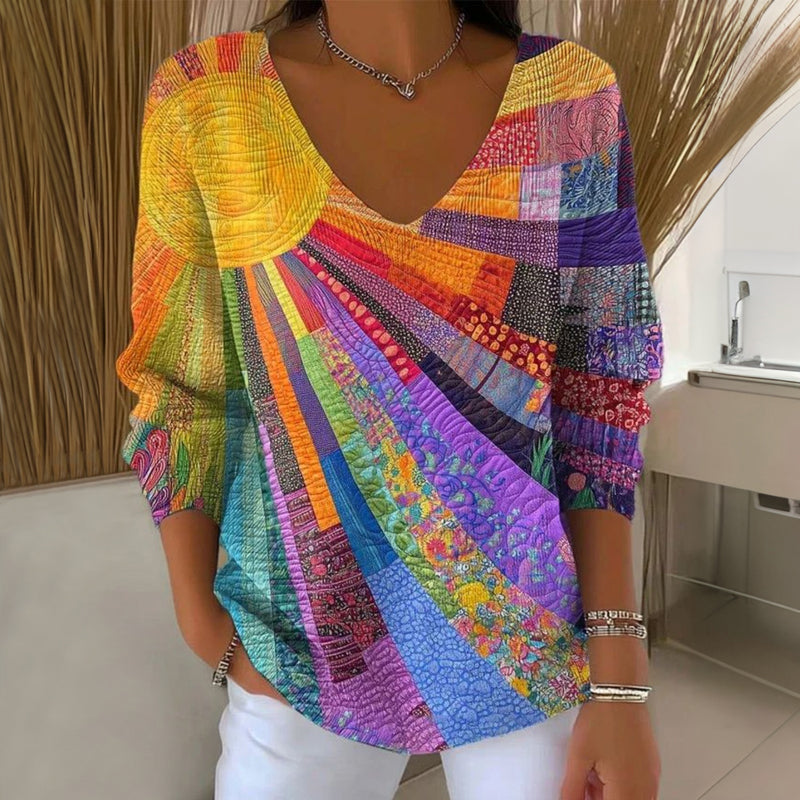 Ava | Vintage Sunburst Knit Shirt