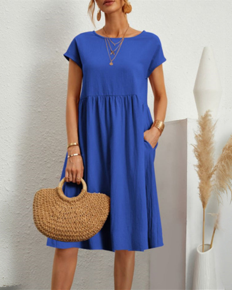 Léonie - Robe ample à encolure ronde