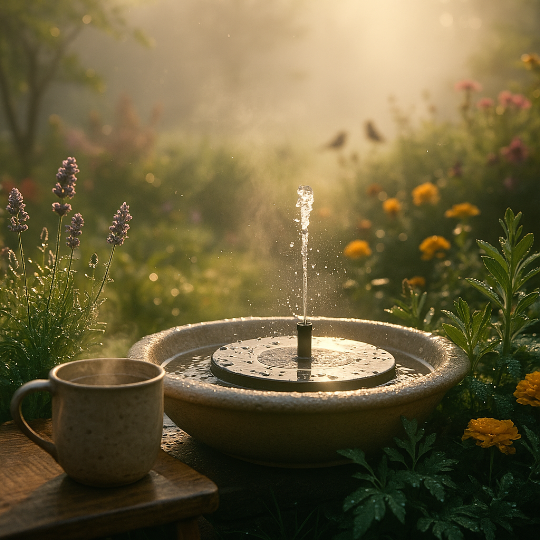 Solar Gartenbrunnen | Mehr Atmosphäre in deinem Garten Ohne Kabel oder Aufwand