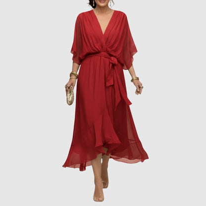 Zoé - Robe portefeuille midi légère
