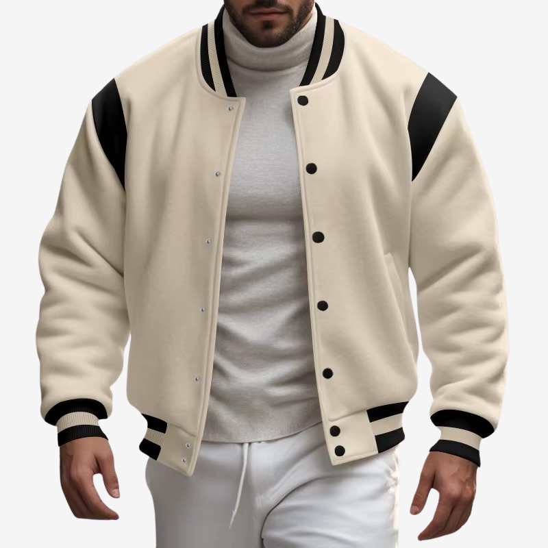 Mark - Long Sleeve Jacket with Button Closure and Side Pockets