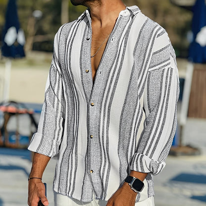 Enrico - Herren Gestreiftes Freizeithemd