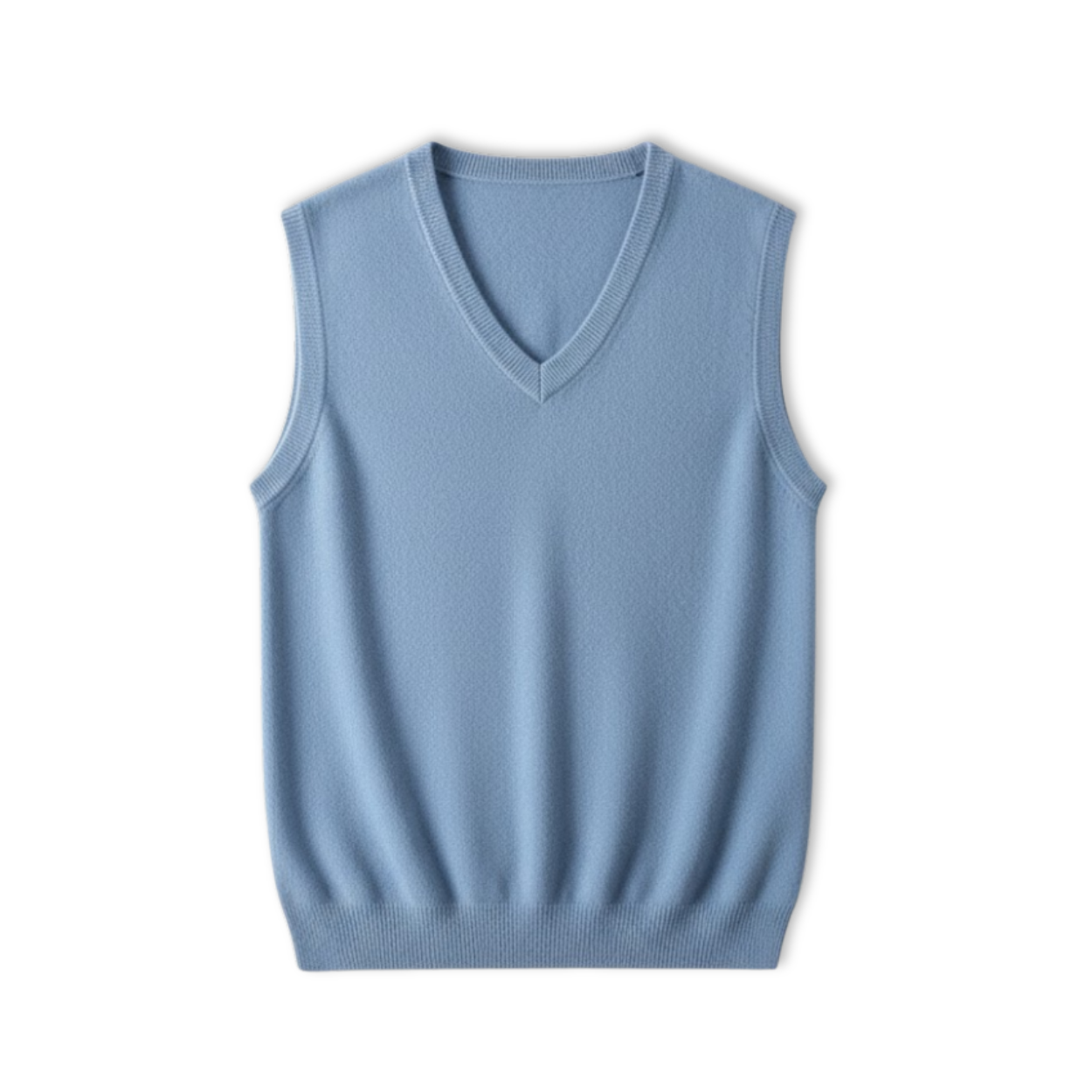 Débardeur homme 100% laine mérinos col en V sans manches coupe classique