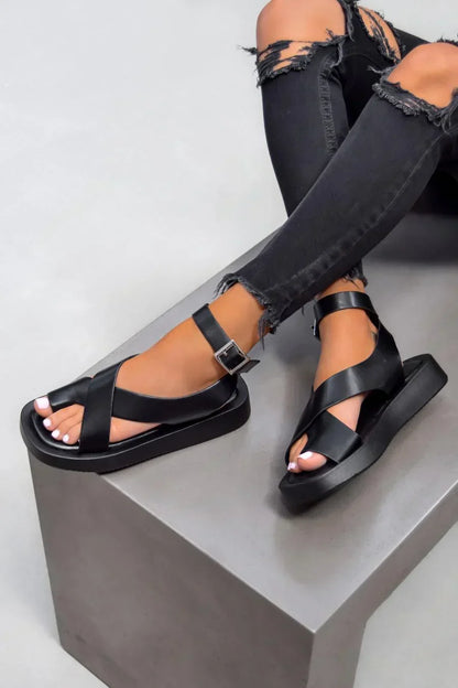 Sandales gladiateur à semelle épaisse premium élégantes femmes – Chaussures d’été durables confortables et de soutien