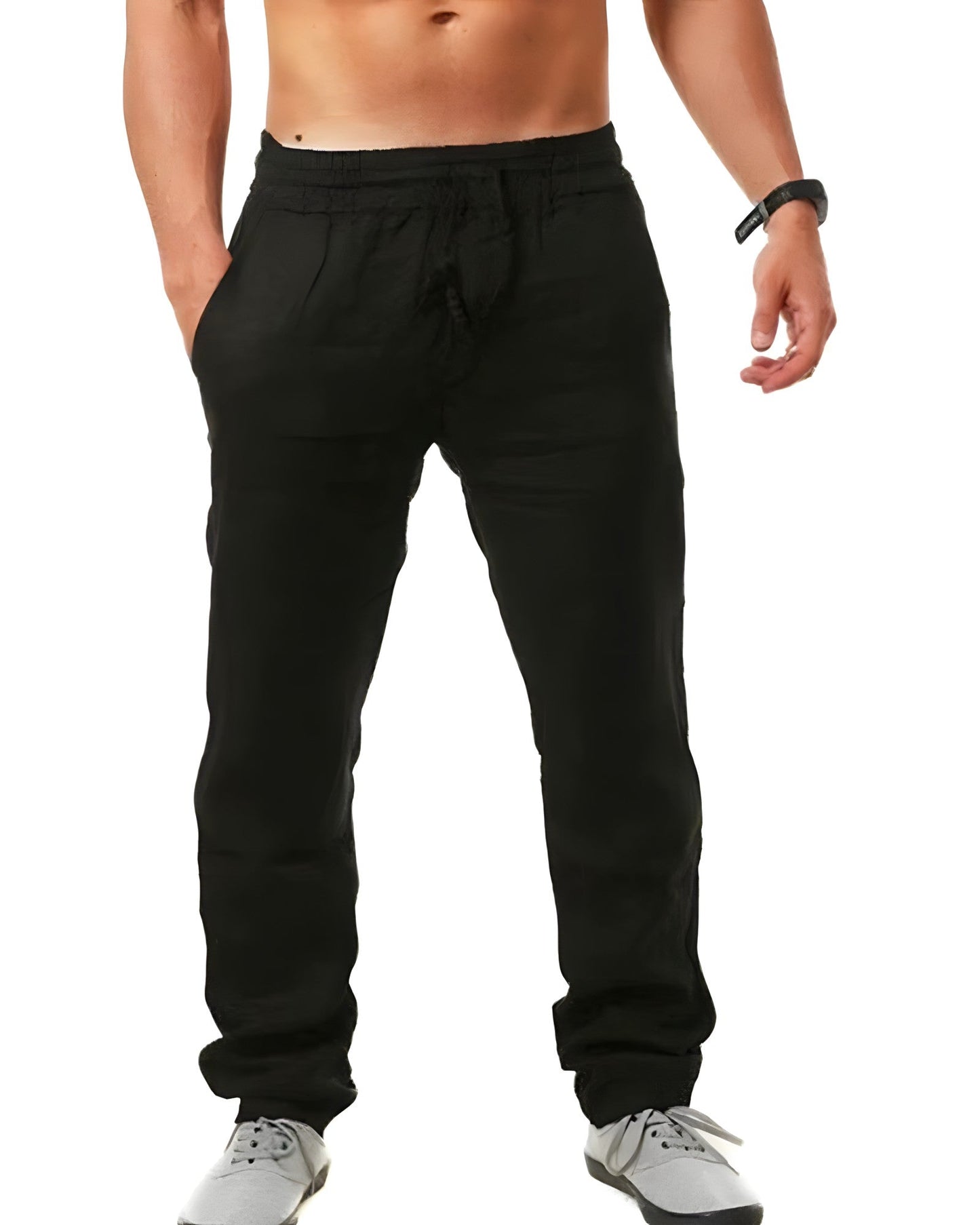 Harlan | Men’s Linen Trousers Breathable Relaxed Fit Casual Summer Wear | Lightweight Comfortable Men’s Trousers