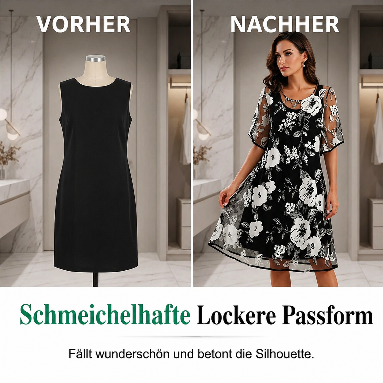 Shanala | Elegantes Chiffonkleid mit floralem Print