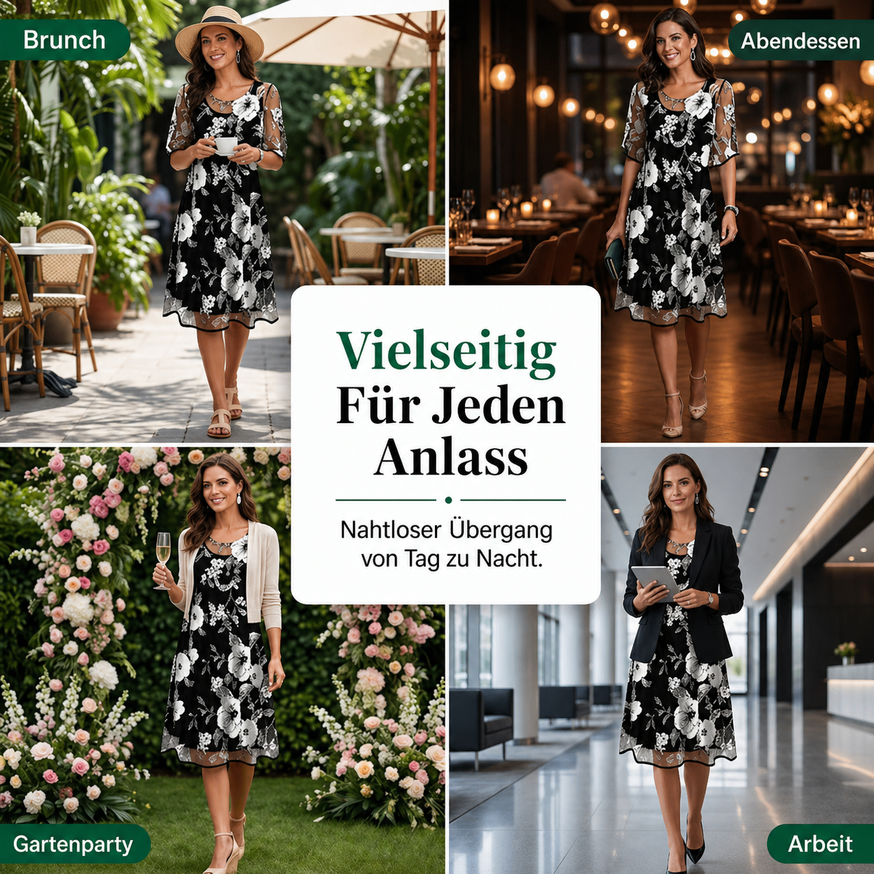 Shanala | Elegantes Chiffonkleid mit floralem Print