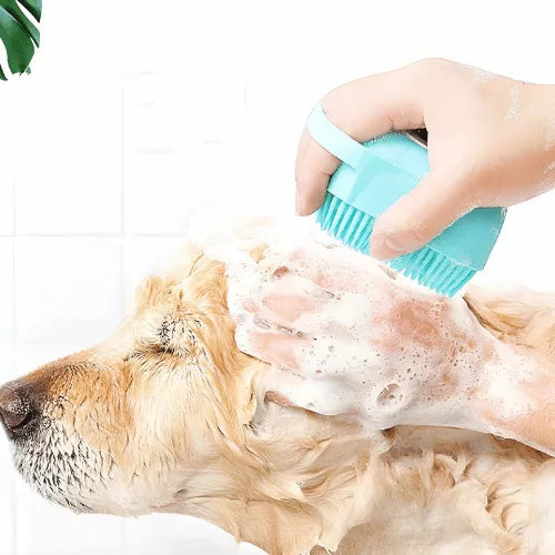 2‑in‑1 Pflege- & Shampoo-Massagebürste für Hunde