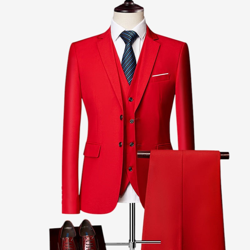 Adam - 3 piece set with blazer, vest and high waist pant