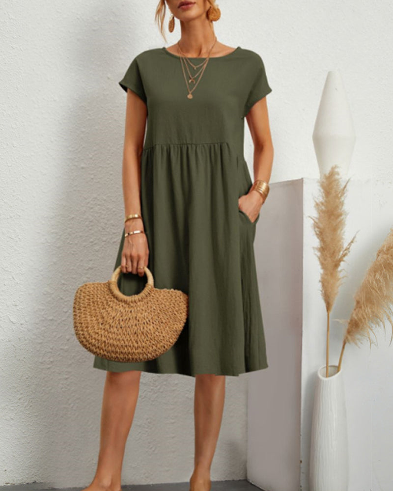 Léonie - Robe ample à encolure ronde